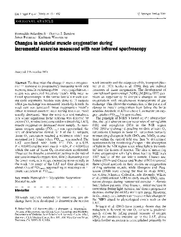 (PDF) Changes in skeletal muscle oxygenation during incremental ...