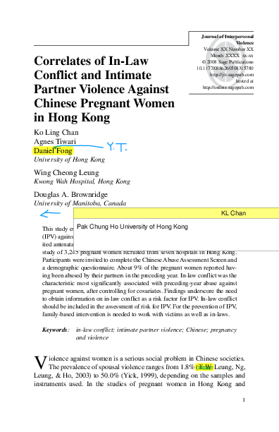 (PDF) Correlates of In-Law Conflict and Intimate Partner Violence ...
