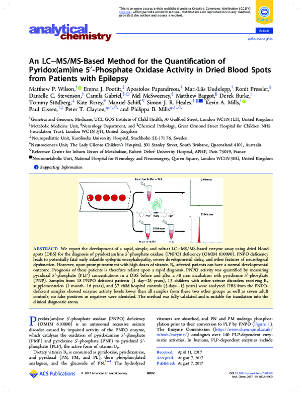 (PDF) An LC-MS/MS Based Method for the Quantification of Pyridox(am)ine ...