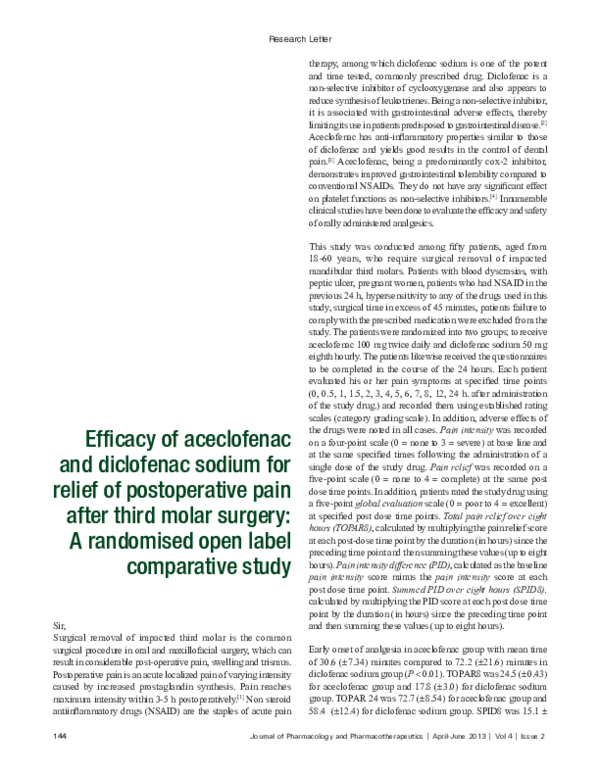 (PDF) Efficacy of aceclofenac and diclofenac sodium for relief of ...