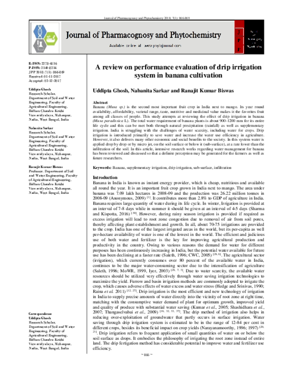 (PDF) A review on performance evaluation of drip irrigation system in ...