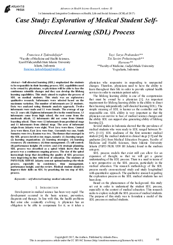 (PDF) Case Study: Exploration of Medical Student Self- Directed ...
