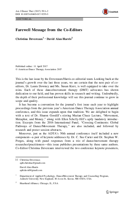 (PDF) Farewell Message from the Co-Editors