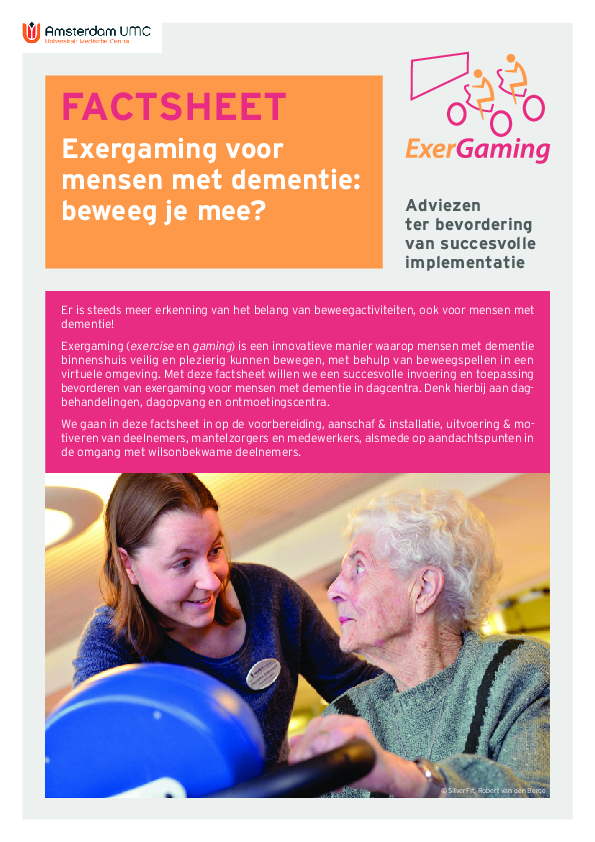 (PDF) FACTSHEET Exergaming voor mensen met dementie: beweeg je mee ...