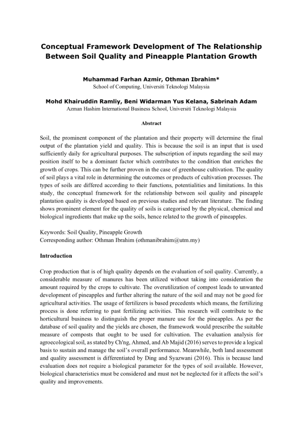 (PDF) Conceptual Framework Development of The Relationship Between Soil ...