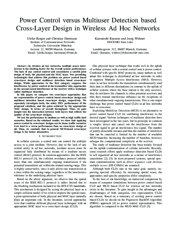 (PDF) Power control versus multiuser detection based cross-layer design ...