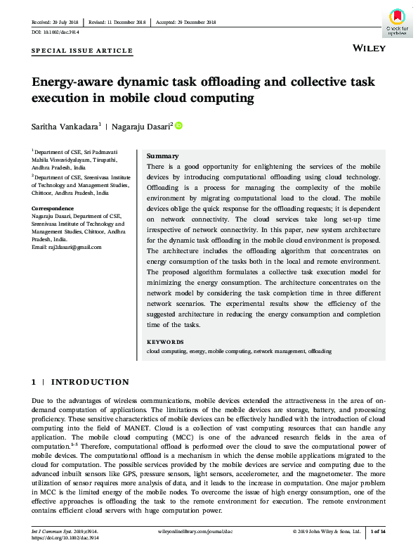 (PDF) Energy-aware dynamic task offloading and collective task ...