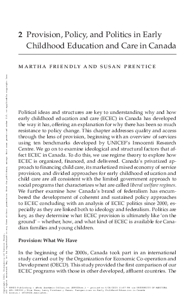 (PDF) Provision, Policy, and Politics in Early Childhood Education and ...
