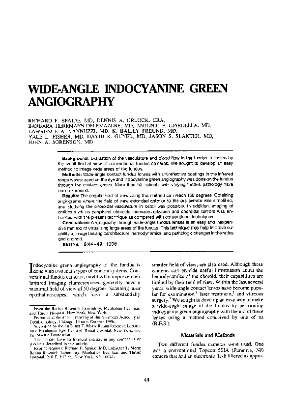 (PDF) Wide-Angle Indocyanine Green Angiography