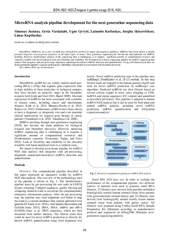 (PDF) MicroRNA analysis pipeline development for the next generation ...