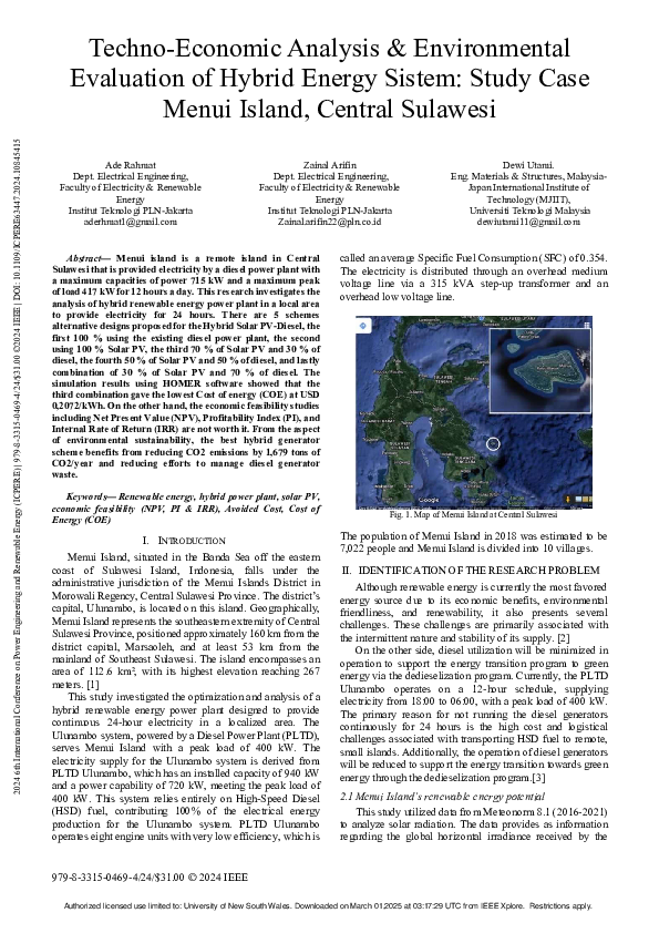 (PDF) Techno-Economic Analysis & Environmental Evaluation of Hybrid ...