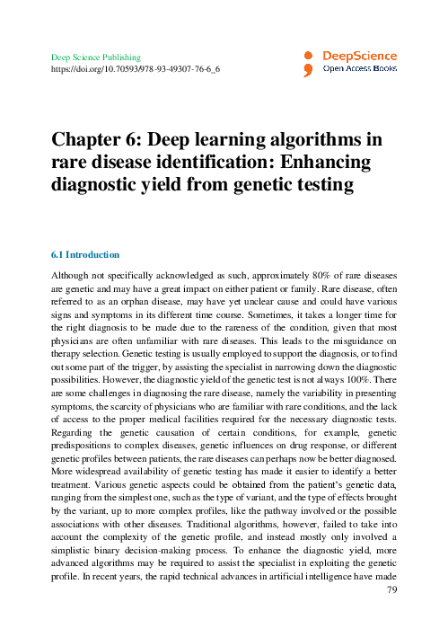(PDF) Deep learning algorithms in rare disease identification ...