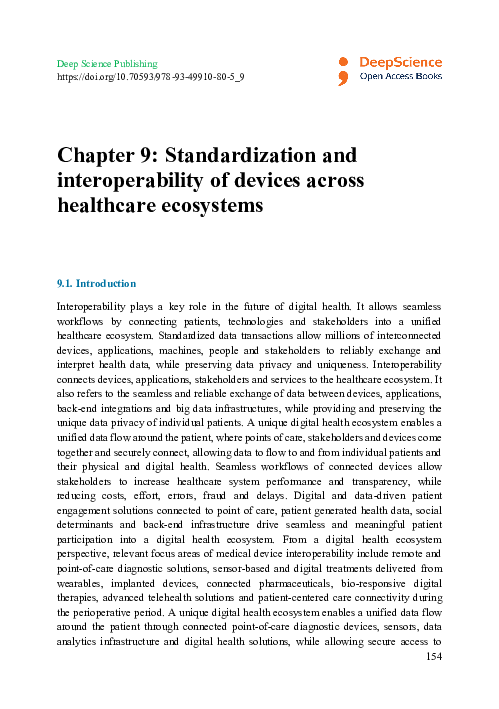 (PDF) Standardization and interoperability of devices across healthcare ...