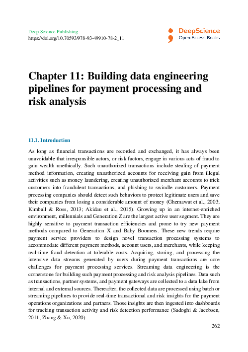 (PDF) Chapter 11: Building data engineering pipelines for payment ...