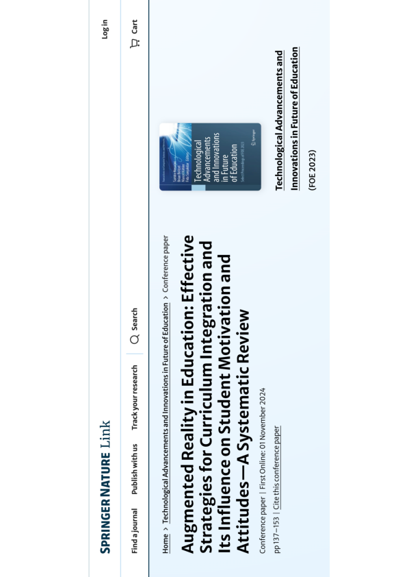(PDF) Augmented Reality in Educations—A Systematic Review