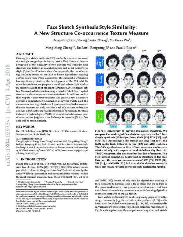 (PDF) Face Sketch Synthesis Style Similarity: A New Structure Co ...