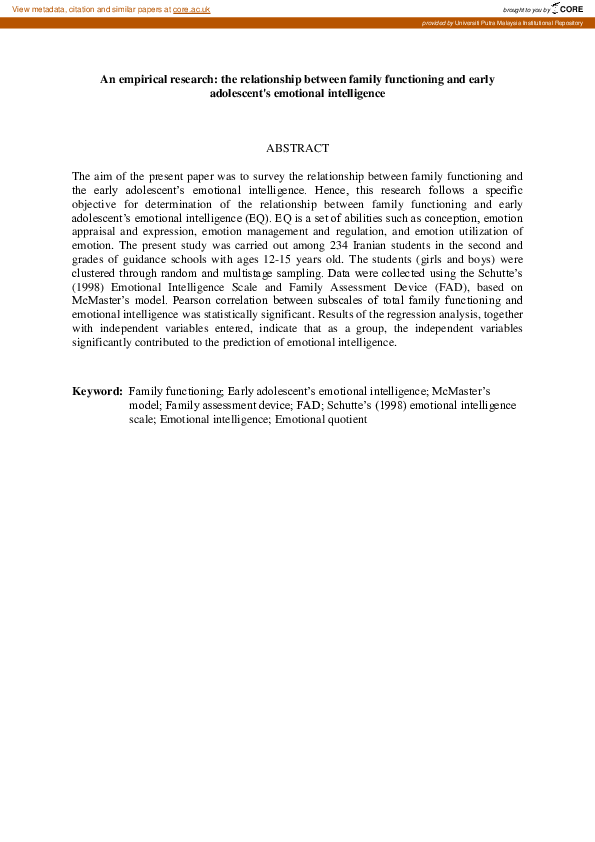 (PDF) An empirical research: the relationship between family ...