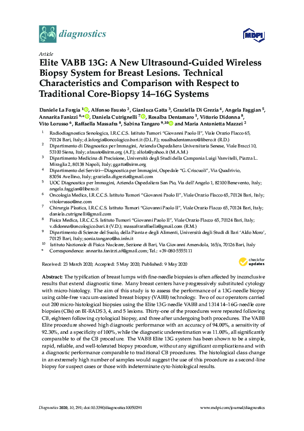 (PDF) Elite VABB 13G: A New Ultrasound-Guided Wireless Biopsy System ...
