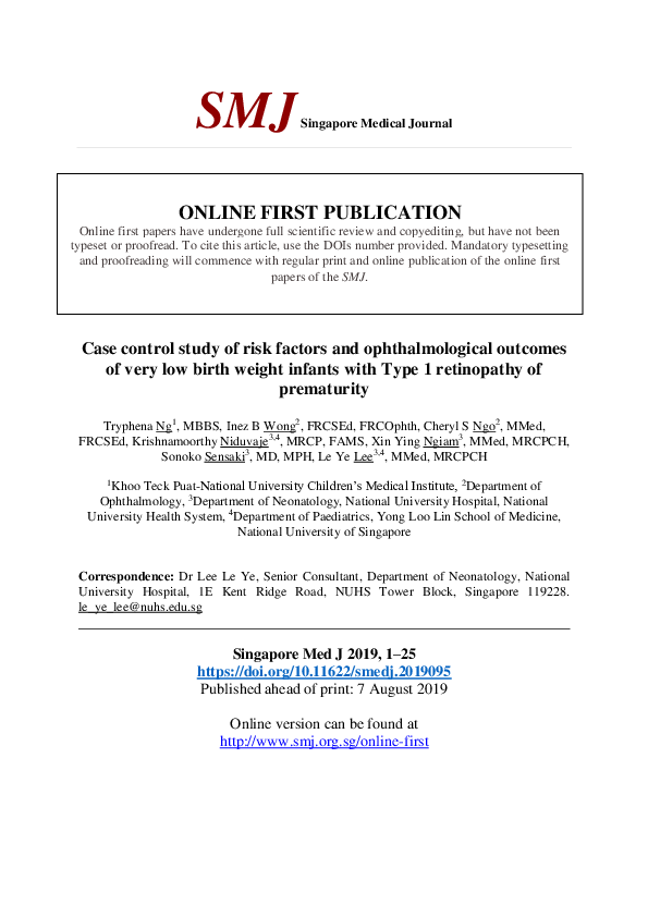 (PDF) Case control study of risk factors and ophthalmological outcomes ...