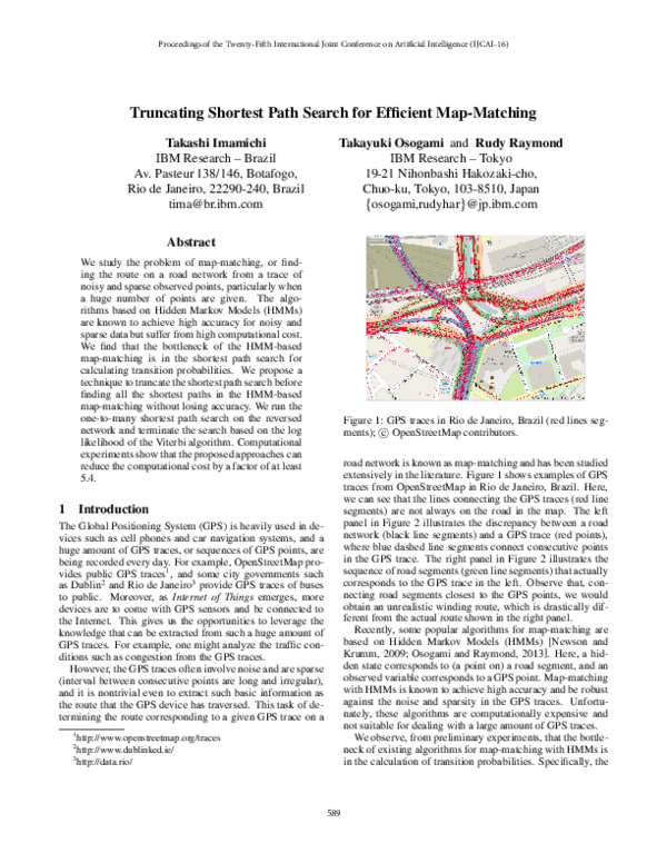 (PDF) Truncating Shortest Path Search for Efficient Map-Matching