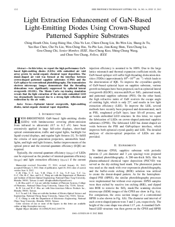 (PDF) Light Extraction Enhancement of GaN-Based Light-Emitting Diodes ...
