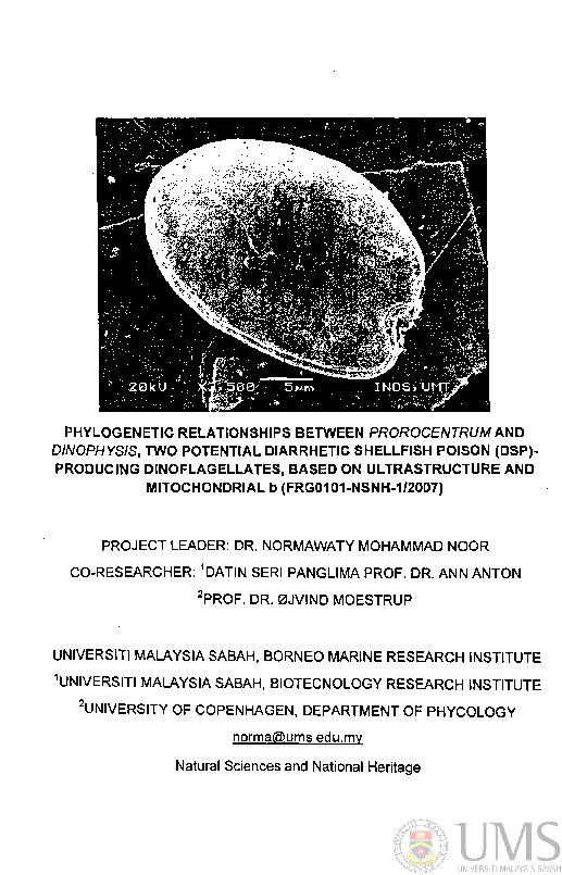 (PDF) Phylogenetic relationships between Prorocentrum and Dinophysis ...