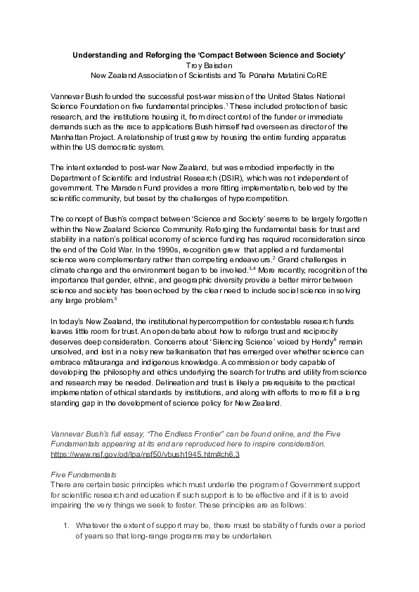 (PDF) Understanding and Reforging the 'Compact Between Science and Society