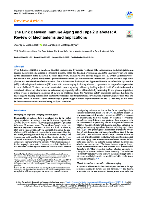 (PDF) The Link Between Immune Aging and Type 2 Diabetes: A Review of ...
