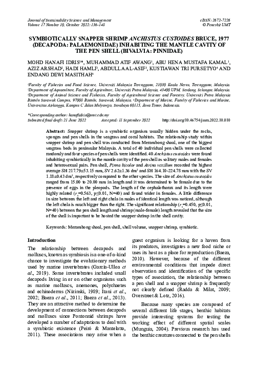 (PDF) Symbiotically Snapper Shrimp Anchistus Custoides Bruce, 1977 ...