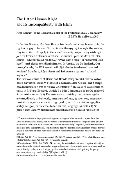 (PDF) The Latest Human Right and Its Incompatibility with Islam