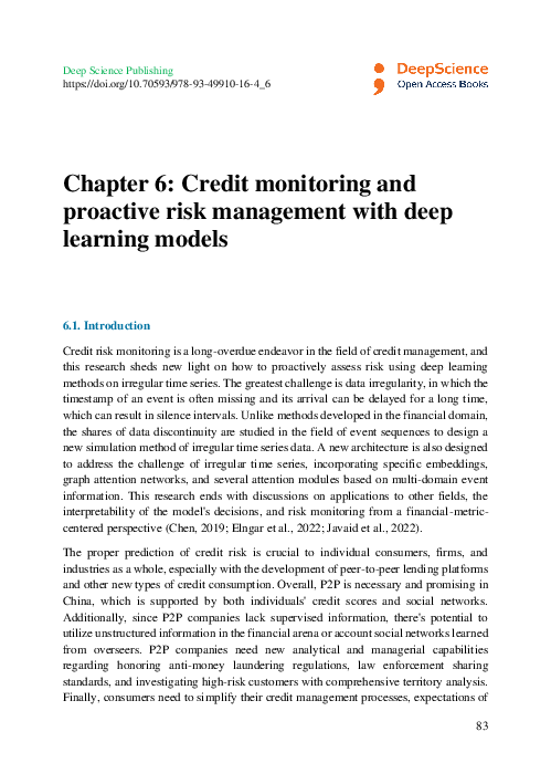 (PDF) Credit monitoring and proactive risk management with deep ...