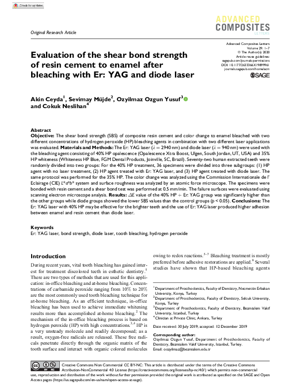 (PDF) Evaluation of the shear bond strength of resin cement to Y‐TZP ...