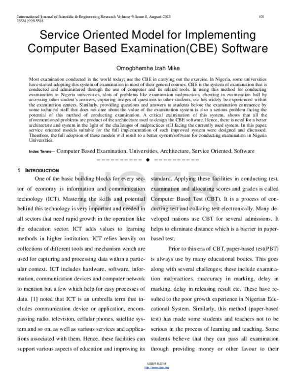 (PDF) Service Oriented Model for Implementing Computer Based ...