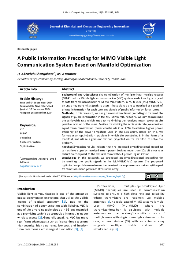 (PDF) A Public Information Precoding for MIMO Visible Light ...
