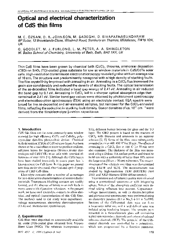 (PDF) Optical and Electrical Characterization of Cd:JxNi_:xS and Sb2S3 ...