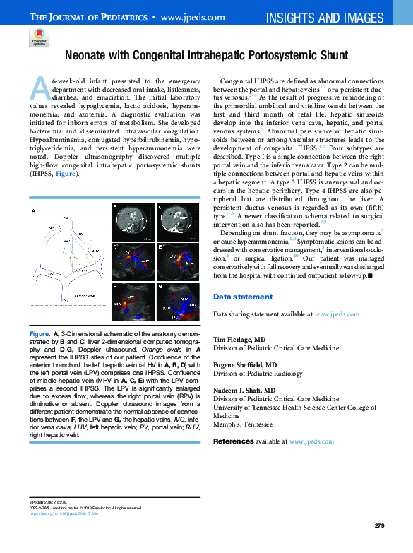 (PDF) Neonate with Congenital Intrahepatic Portosystemic Shunt