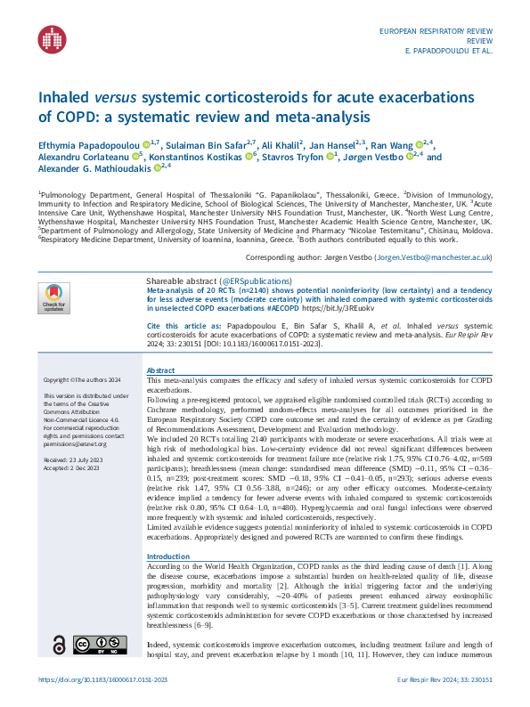 (PDF) Inhaled versus systemic corticosteroids for acute exacerbations ...