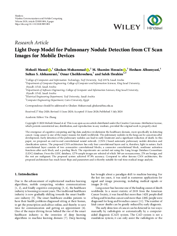 (PDF) Light Deep Model for Pulmonary Nodule Detection from CT Scan ...