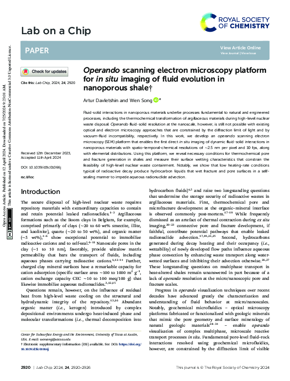 (PDF) Operando scanning electron microscopy platform for in situ ...