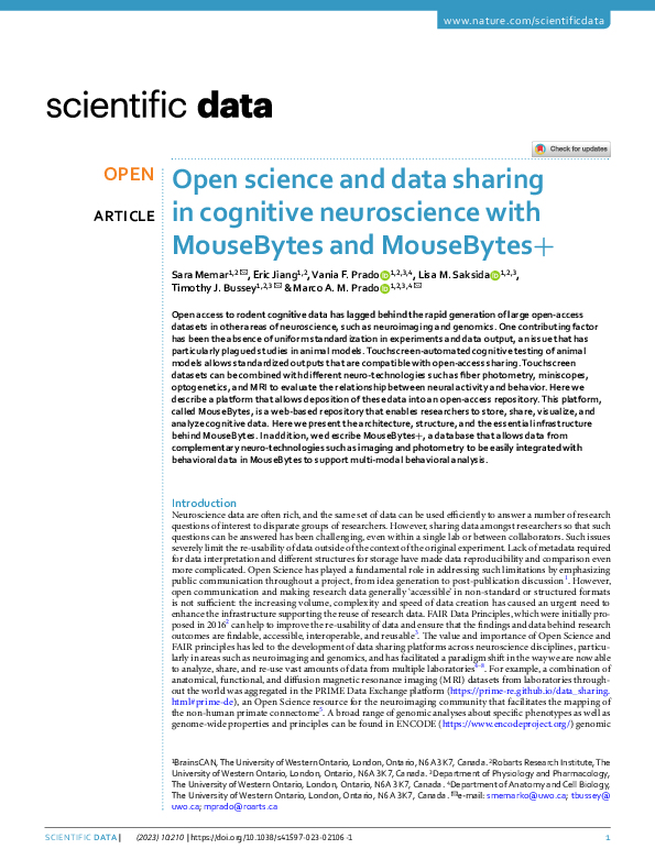 (PDF) Open science and data sharing in cognitive neuroscience with ...