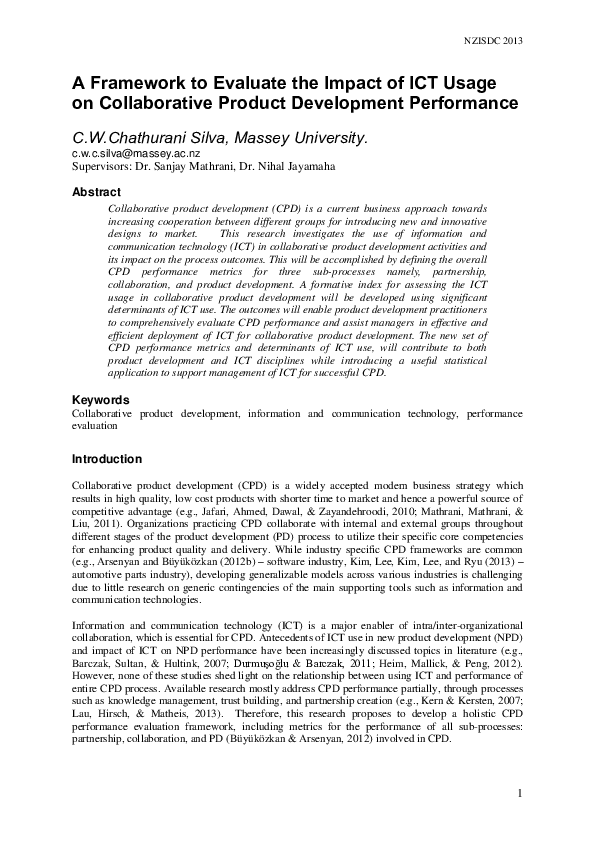 (PDF) The Impact of Ict Usage on Collaborative Product Innovation ...