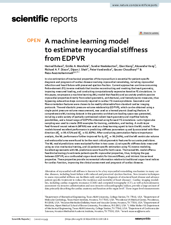 (PDF) A machine learning model to estimate myocardial stiffness from EDPVR