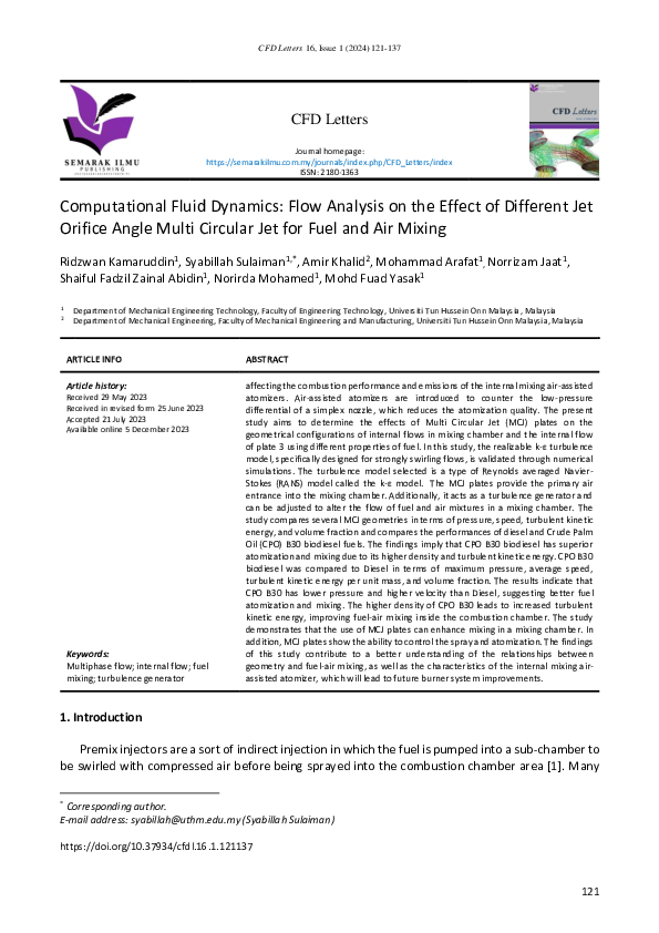 (PDF) Computational Fluid Dynamics: Flow Analysis on The Effect of ...