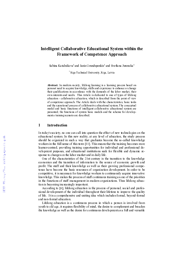 (PDF) Intelligent Collaborative Educational System within the Framework ...