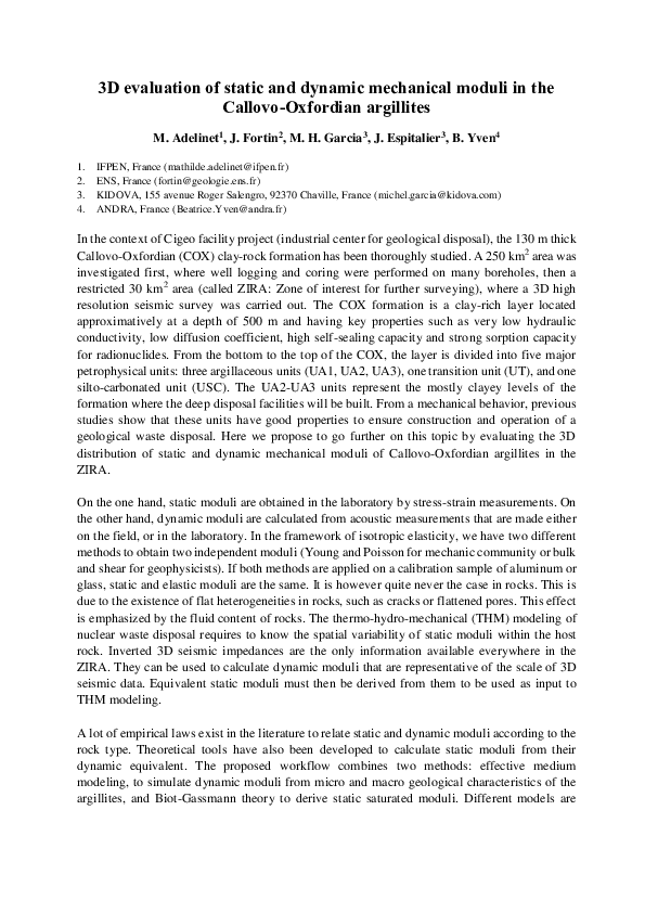 (PDF) 3D evaluation of static and dynamic mechanical moduli in the ...