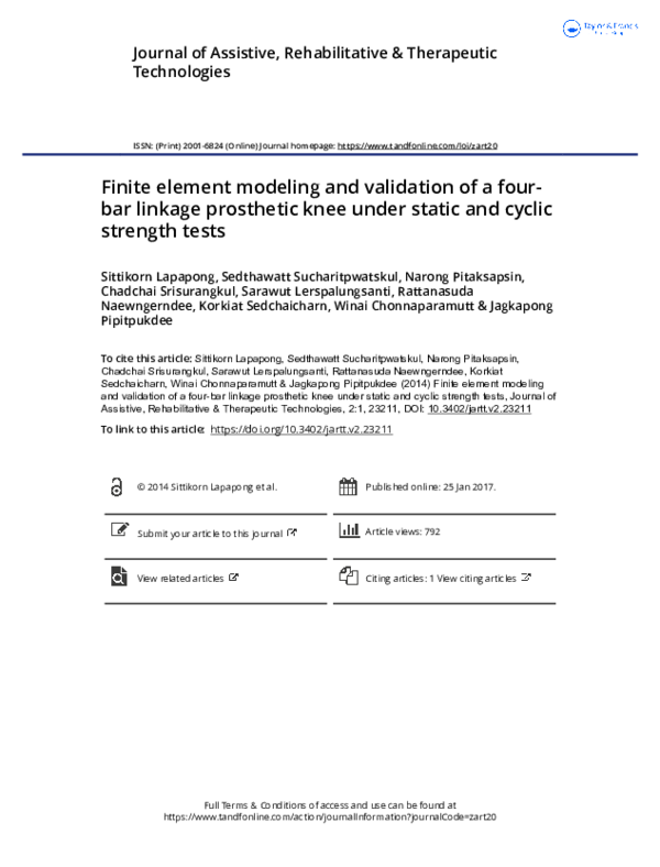 (PDF) Finite element modeling and validation of a four-bar linkage ...
