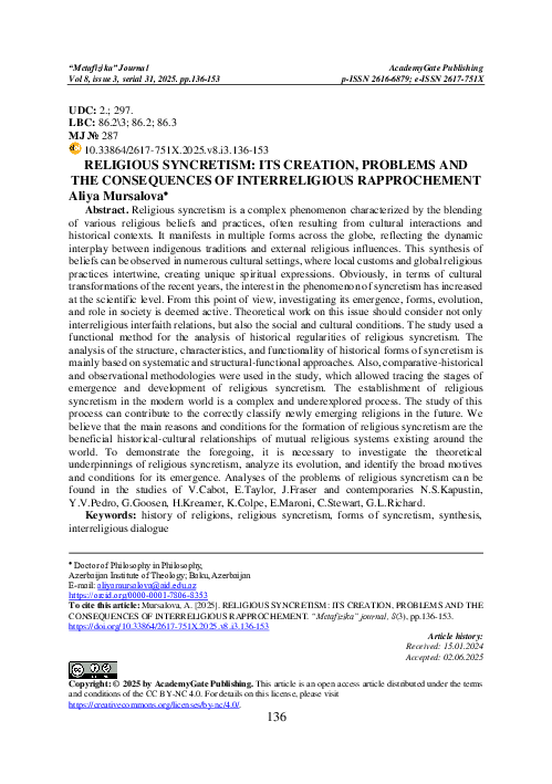 (PDF) Religious syncretism: Its creation, problems and the consequences ...