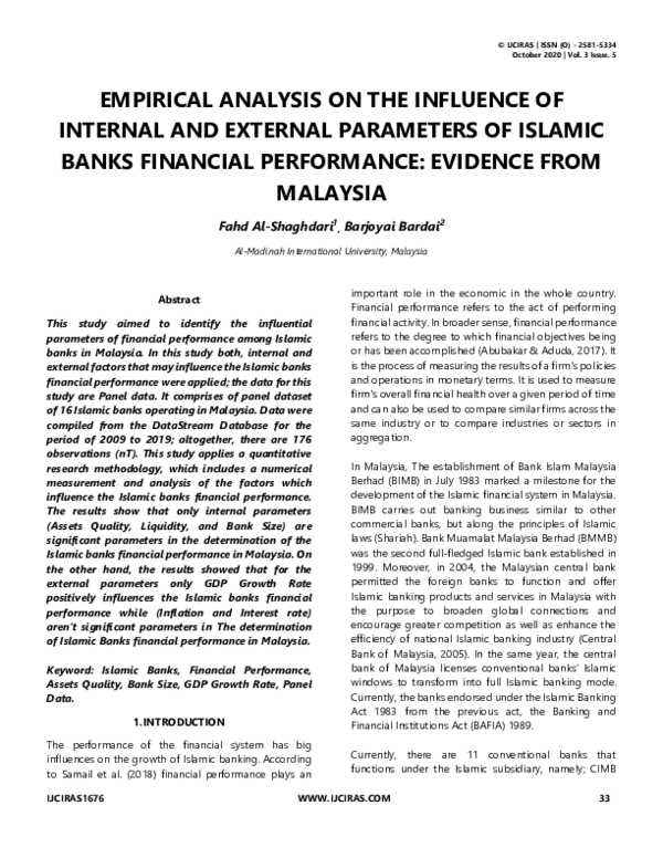 (PDF) Empirical Analysis on the influence of Internal and External ...