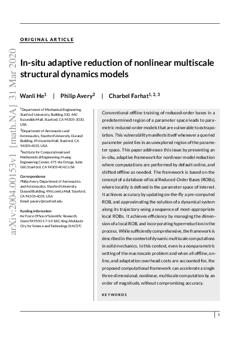 (PDF) In-situ adaptive reduction of nonlinear multiscale structural ...