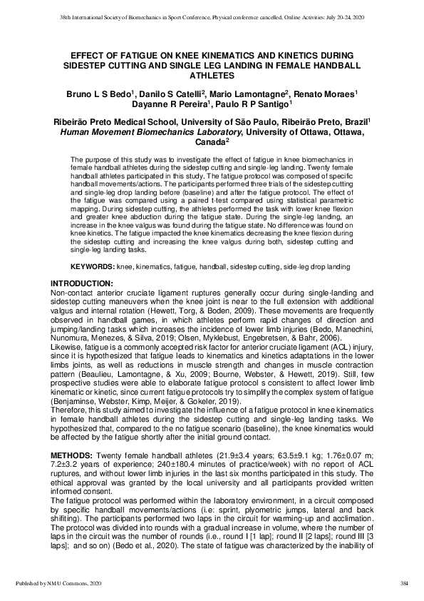 (PDF) Effect of Fatigue on Knee Kinematics and Kinetics During Sidestep ...